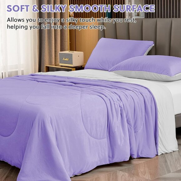 Cooling Comforter King Size, Purple Summer Cooling Blanket - Picture 5 of 7